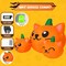 GOOSH 5FT Halloween Inflatable Long Three Pumpkin Cat Head Combo with Built-in LEDs